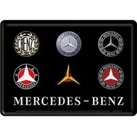 Nostalgic-Art Metallschild Blechpostkarte - Mercedes-Benz - Logo Evolution