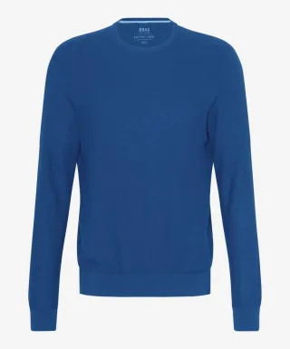 BRAX - Pullover in Baumwoll-Leinen-Mix blau - Gr. - XXXL