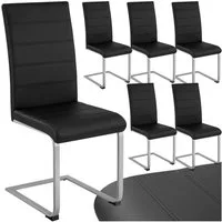 tectake Esszimmerstuhl schwingstuhl set mit gepolstertem kunstlederbezug (Klappstuhl Set Bettina, 6 St), ergonomisch geformte rückenlehne, hohe belastbarkeit