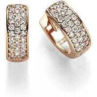 Schmuck Krone Paar Creolen Pavé Creolen aus 585 Rotgold mit 54 Diamanten, Gold 585