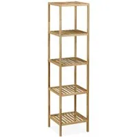 relaxdays Badregal Walnuss mit offenen Ablage, 5