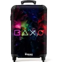 NoBoringSuitcases.com© Kinderkoffer Spiele - Neon 55x35x20cm, Kinder Koffer Klein, Trolley Handgepäck, Reisekoffer