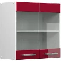 Vicco Glashängeschrank R-Line, Rot Hochglanz/Weiß, 60 cm (1-St)