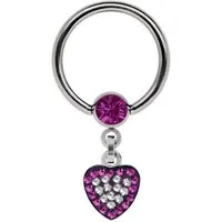 Adelia´s Intimpiercing Piercing Intimpiercing, Ring BCR Stahl mit 5 mm Strasskugel