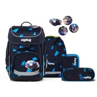 ergobag Schulranzen Schulranzen-Set CUBO VerfolgBärjagd 5-teilig, 25/26 (5-teilig), ergonomisch, höhenverstellbar, Your-Size-System, ab 1. Klasse