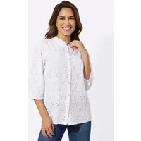 Sieh an! Klassische Bluse Baumwoll-Bluse 3/4-Arm