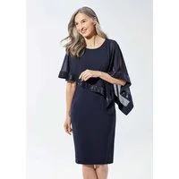 GOLDNER Abendkleid Kurzgröße: Kleid mit raffiniertem Chiffonüberwurf