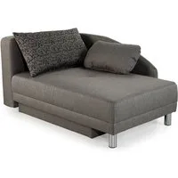 luma-home Recamiere 15123, mit Bettfunktion B149/T90/H80 cm, Federkern, Bettkasten, Liegefläche 200x84 cm, Flachgewebe Grau