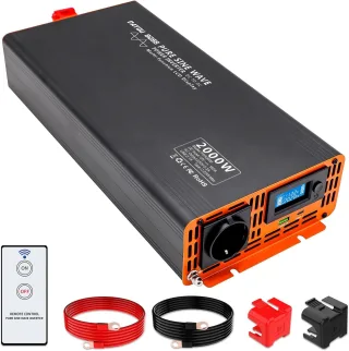 [EU Direct] DATOUBOSS Inverter 12V/24V to 230 V 2000W/4000W Peak Pure Sine Wave Voltage Converter Power Inverter with LC