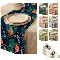 LIVINA HOME Tischläufer Premium Tischdecke abwaschbar, Tischband, moderne Leinenoptik Decke, Tischtuch, Gartentischdecke, Tafeltuch, Oster Deals Sale!