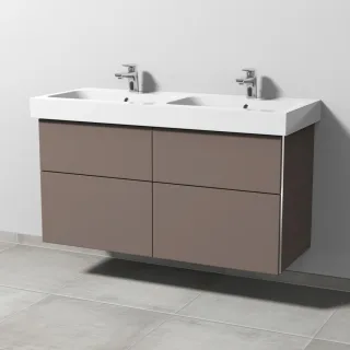 Sanipa 3way Waschtischunterbau zu Geberit iCon Waschtisch mit 4 Auszügen, Taupe-Matt BP6561T