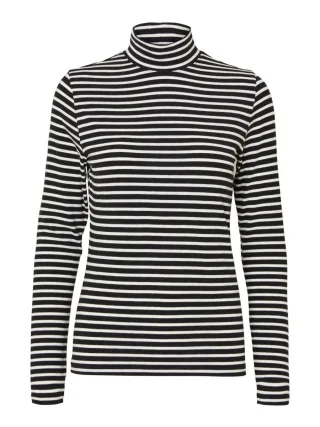 Selected - Streifenshirt schwarz - Gr. - S