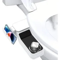 SURFOU Bidetarmatur Bidet Einsatz Für Toilette Dusch WC-Sitz Toilettensitzaufsatz (Toilettensitz mit Bidet Einsatz Düsen) Für Toilette Bidet Einsatz mit Einziehbare Doppeldüsen