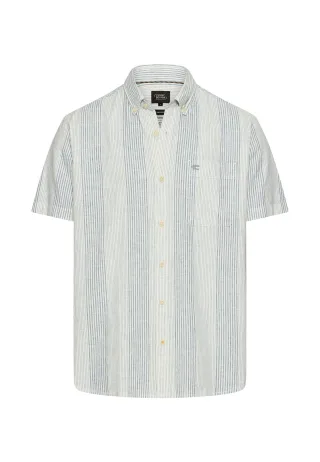 camel active - Kurzarmhemd aus Leinenmix indigo blue - Gr. - XXL