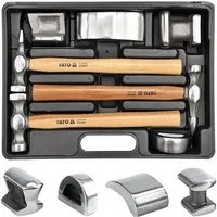 Yato Hammer Karosseriehammer-Set mit Hickory-Stielen im Koffer, 7-teilig. (7-St)