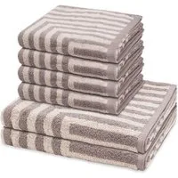 ROSS Handtuch Set Grafik, Frottee (Spar-Set, 6-St), 4 X Handtuch 2 X Duschtuch im Set - Baumwolle - Saugstark