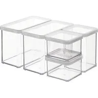 ROTHO Vorratsdose Loft 5er-Set Vorratsbehälter mit Deckel, Kunststoff