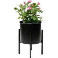 DanDiBo Blumenhocker Blumenhocker mit Topf Metall Schwarz 32 cm 96153 Blumensäule Modern, Pflanzenständer Pflanzenhocker