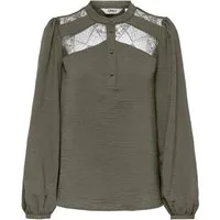 ONLY Langarmbluse ONLYOHANNA LIFE FR L/S LACE TOP WVN CS Kunstfaser, regular fit