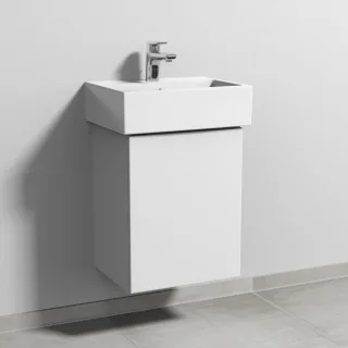 Sanipa 3way Waschtischunterbau zu Duravit Vero Air Waschtisch mit 1 Tür, Weiß-Soft SM43043