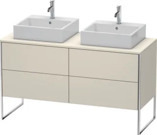 Duravit XSquare Konsolenwaschtischunterbau bodenstehend Taupe Matt 1400x548x778 mm - XS4926B9191 XS4926B9191