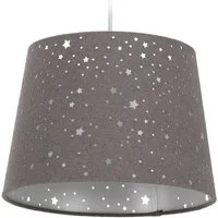relaxdays Pendelleuchte Kinderzimmerlampe Sterne, grau
