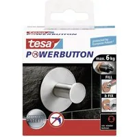 tesa Klebehaken tesa POWERBUTTON Classic Klebehaken (x H) 50 mm x 31 mm Metall Inhal, (POWERBUTTON)