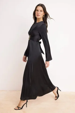 Elegantes, langes, flaches Maxikleid für Damen/Nachtkleid in A-Linie, dezentes Abendkleid