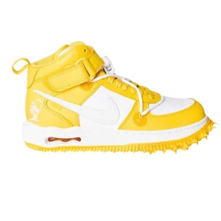 Nike - "Off White" High Top Turnschuhe für Herren/Damen Unisex, Leder (Gelb/Weiß)