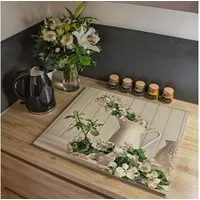 banjado Herd-Abdeckplatte einteilig aus Glas mit Motiv Stillleben Kirschblüten, (gehärtet, 1 tlg., inkl. selbstklebende Gummifüßchen)