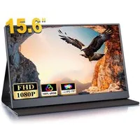 Bundviel Portable Monitor 15,6-Zoll tragbarer Monitor mit USB-C & HDMI, 1080P Portabler Monitor (40 cm/15.6 ", 1920 x 1080 px, FHD, 3 ms Reaktionszeit, 60 Hz)
