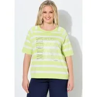 Ulla Popken T-Shirt Shirt Ringel Zitrusmotiv Rundhals Halbarm