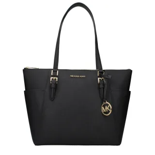Michael Kors Schwarze Leder Schultertasche