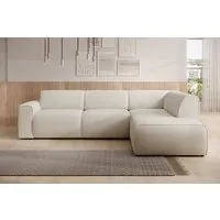 Selsey Ecksofa BOUVI, Ecksofa mit Rückenlehne an der Ottomane, Bouclé, 292 cm