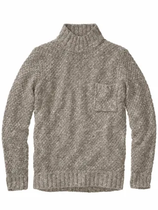 noch offen Herren Nebelgeflecht-Mockneck Braun 57 % Baumwolle, 15 % Polyacryl, 11 % Polyamid, 10 % Mohair, 7 % Polyester
