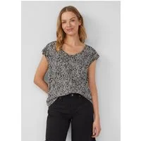 s.Oliver Kurzarmshirt T-Shirt T-Shirt mit weitem Ausschnitt, Cut-out und Schleife