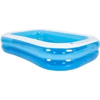 SunClub Planschbecken Kinderpool 262x175x50 cm, (Einzelpack, 1-tlg., aufblasbares Kinderbecken), rechteckiger 2-Ring Pool