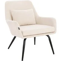 HOME DELUXE Loungesessel Sessel ORION Beige 79 x 67 x 74 cm, Mit Metallbeinen & Armlehnen, Polstersessel, Armlehnenstuhl