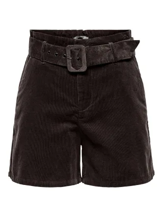ONLY - ONLNESSA HW BELT CORD SHORTS CC PNT seal brown - Gr. - S