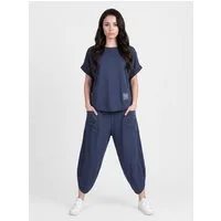PEKIVESSA Jogginganzug Oversized Kurzarm Sweatanzug Set mit 7/8-Hose (2-tlg), Sweatshirt & Sweatpants 2-tlg.