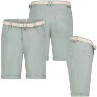 Stitch & Soul Bermudas Damen Short Bermuda kurze Hose Sommer Chino Stoff Hose mit Gürtel