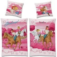 BERONAGE Kinderbettwäsche Bibi und Tina Abenteuer Bettwäsche Biber / Flanell, Baumwolle, 2 teilig, 135x200 + 80x80 cm
