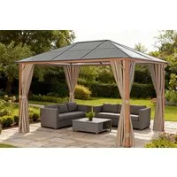KONIFERA Pavillon Aruba, mit 4 Seitenteilen, Gestell aus Aluminium, Dach aus Polycarbonat-Stegplatten