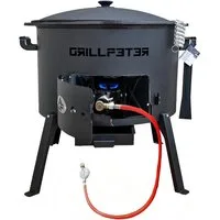 Grillpeter Holzkohlegrill Utschak Nurlan Ø50 Set Kazan 22L mit Gasbrenner und Zubehör