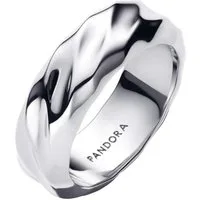 Pandora Silberring 193886C00, Breiter Bandring für Damen Wellig Silber