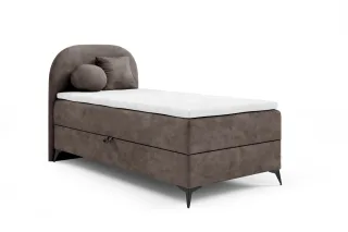 Boxspringbett Gästebett GORGIA 100x200cm Stoff Jasmin Dunkelbraun