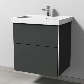 Sanipa 3way Waschtischunterbau zu Geberit iCon Light Waschtisch mit 2 Auszügen, Graphit-Matt BP5731B