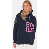 Zwillingsherz Hoodie "Alissa" Langarm, Kapuze, Neon-Details, Kordelzug, Frontprint, Kängurutasche
