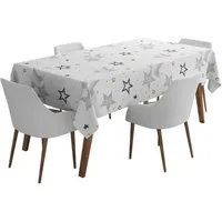 Boland Hängedekoration Happy Birthday Tischdecke 120x180 cm Sterne, Silb
