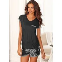 LASCANA Shorty (Set, 2 tlg) im Schwarz-Weiß-Design